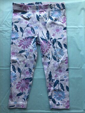 Carter's Leggings 24m; Purple/Lilac Floral; Cute, Comfy; Used but good condition